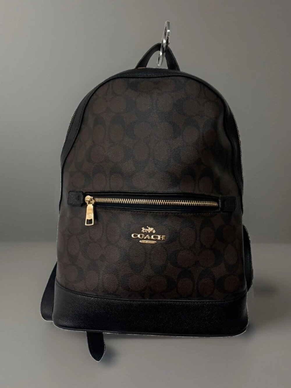 COACH Signature C5679 Dark Brown Black PVC Leather - Backpack With Wallet